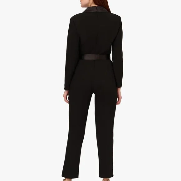 womens Crepe Tuxedo Jumpsuit